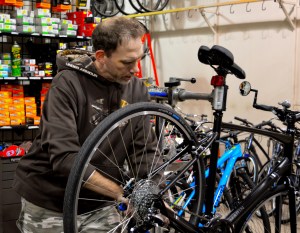Tim Moore works as a bike technician at Foster's Sports Center, Ottawa's oldest bike shop. 